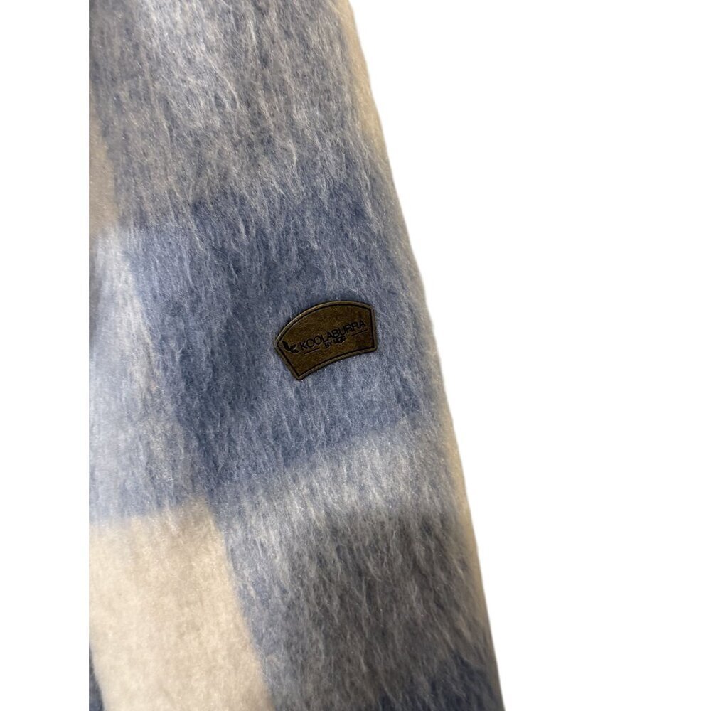 Koolaburra By UGG Blue & White Plaid Faux Fur Shacket Jacket M NWT - Picture 4 of 6